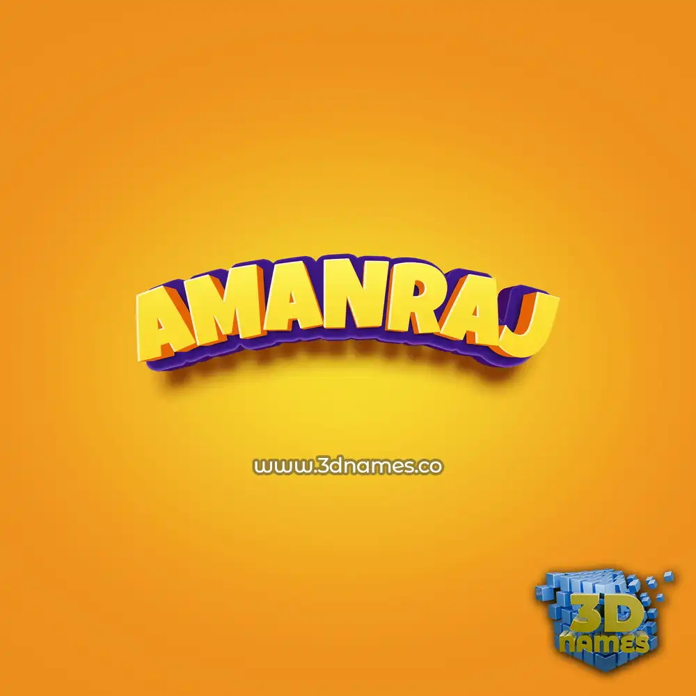 amanraj in Orange Toon style - 3D name wallpaper