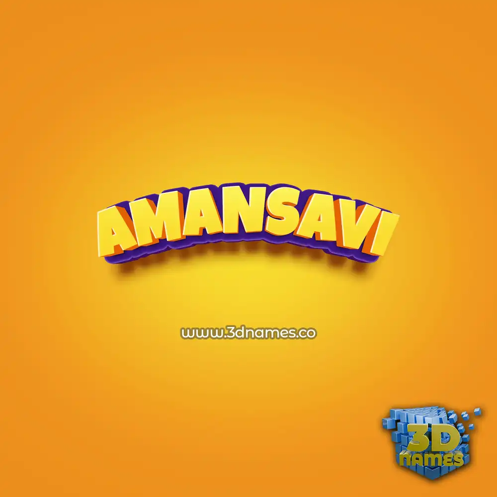 amansavi in Orange Toon style - 3D name wallpaper