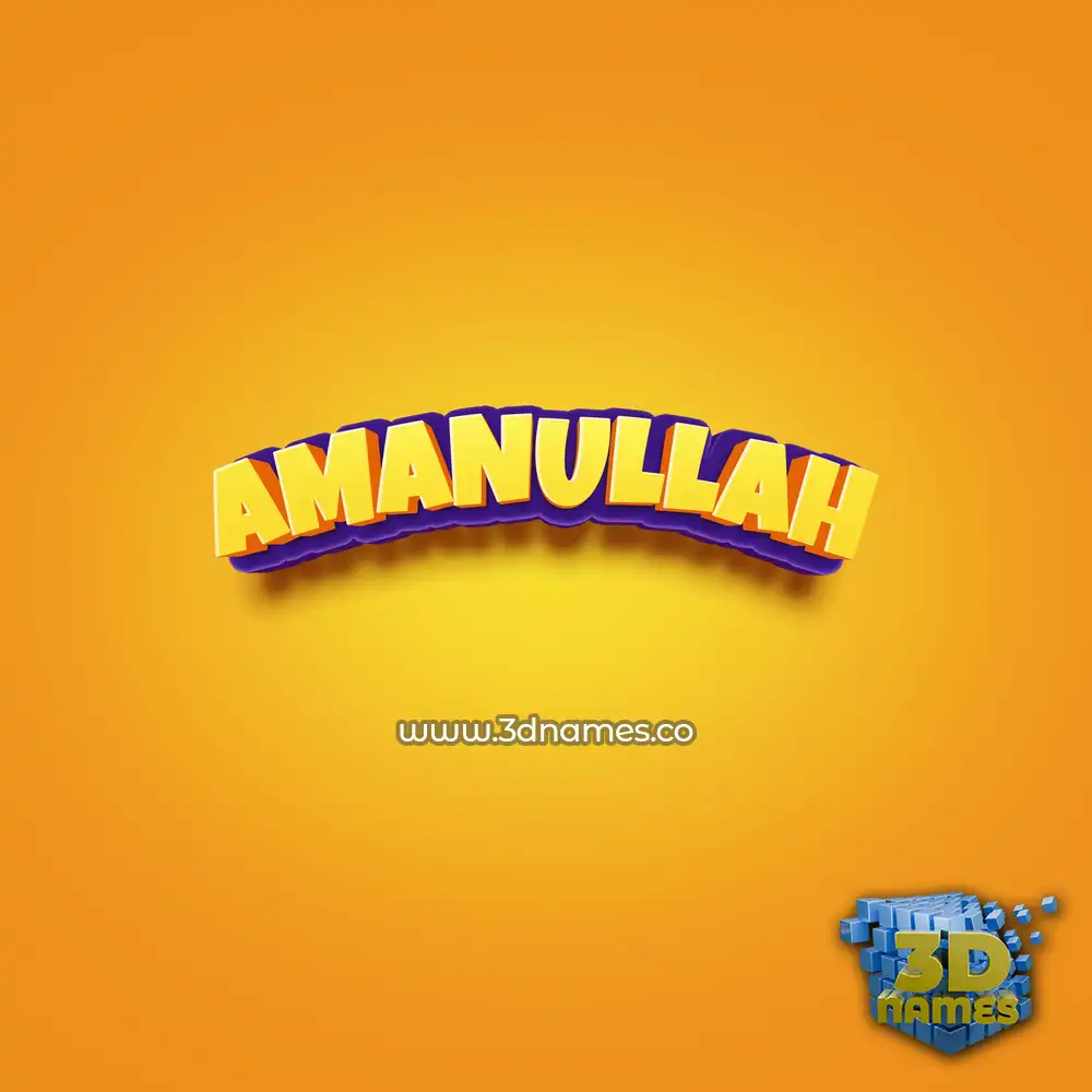 amanullah in Orange Toon style - 3D name wallpaper