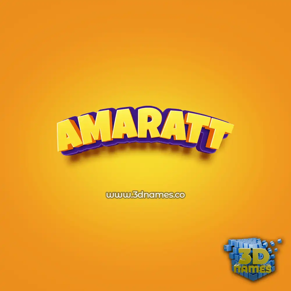 amaratt in Orange Toon style - 3D name wallpaper