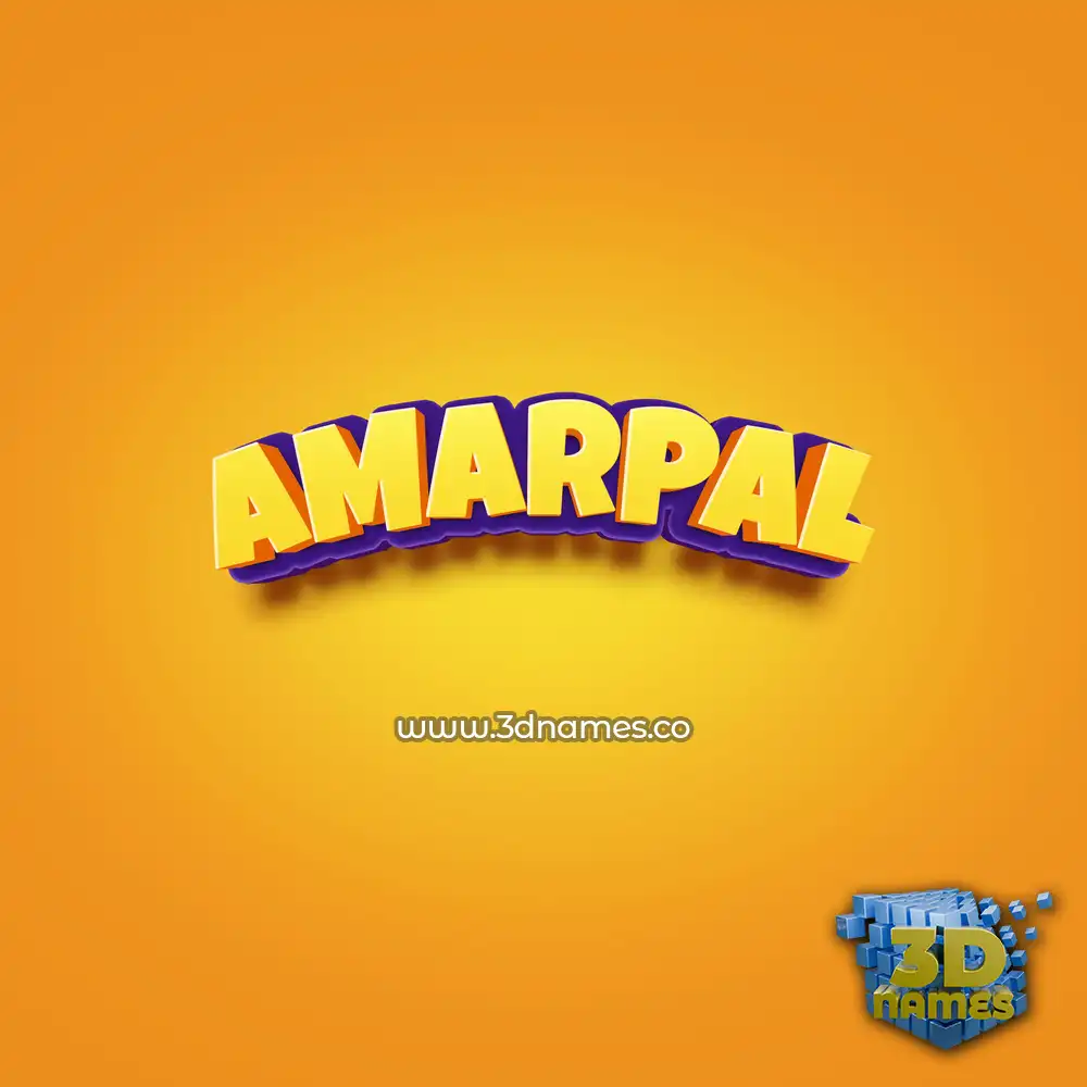 amarpal in Orange Toon style - 3D name wallpaper