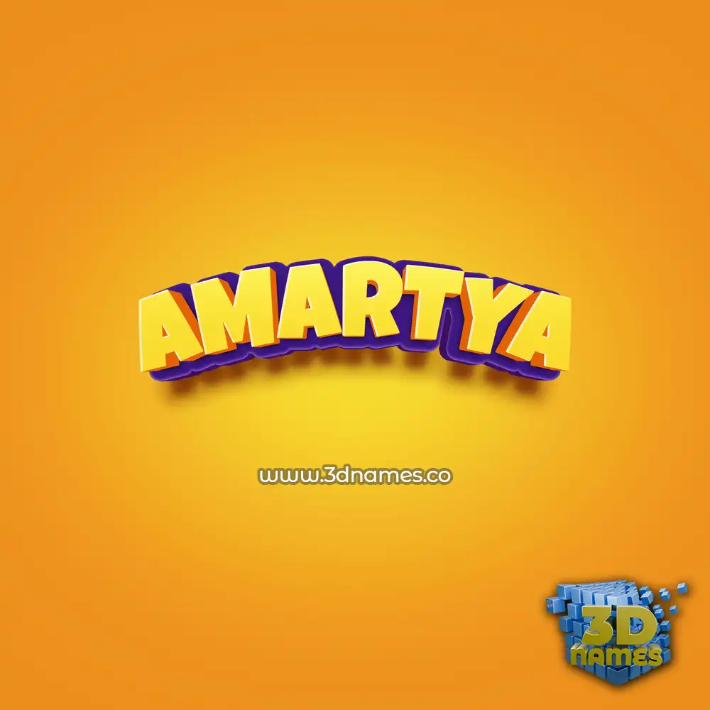 amartya in Orange Toon style - 3D name wallpaper