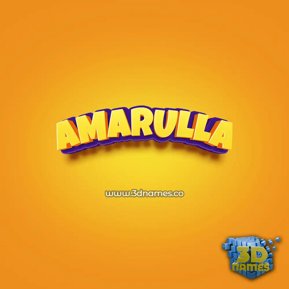 amarulla in Orange Toon style - 3D name wallpaper