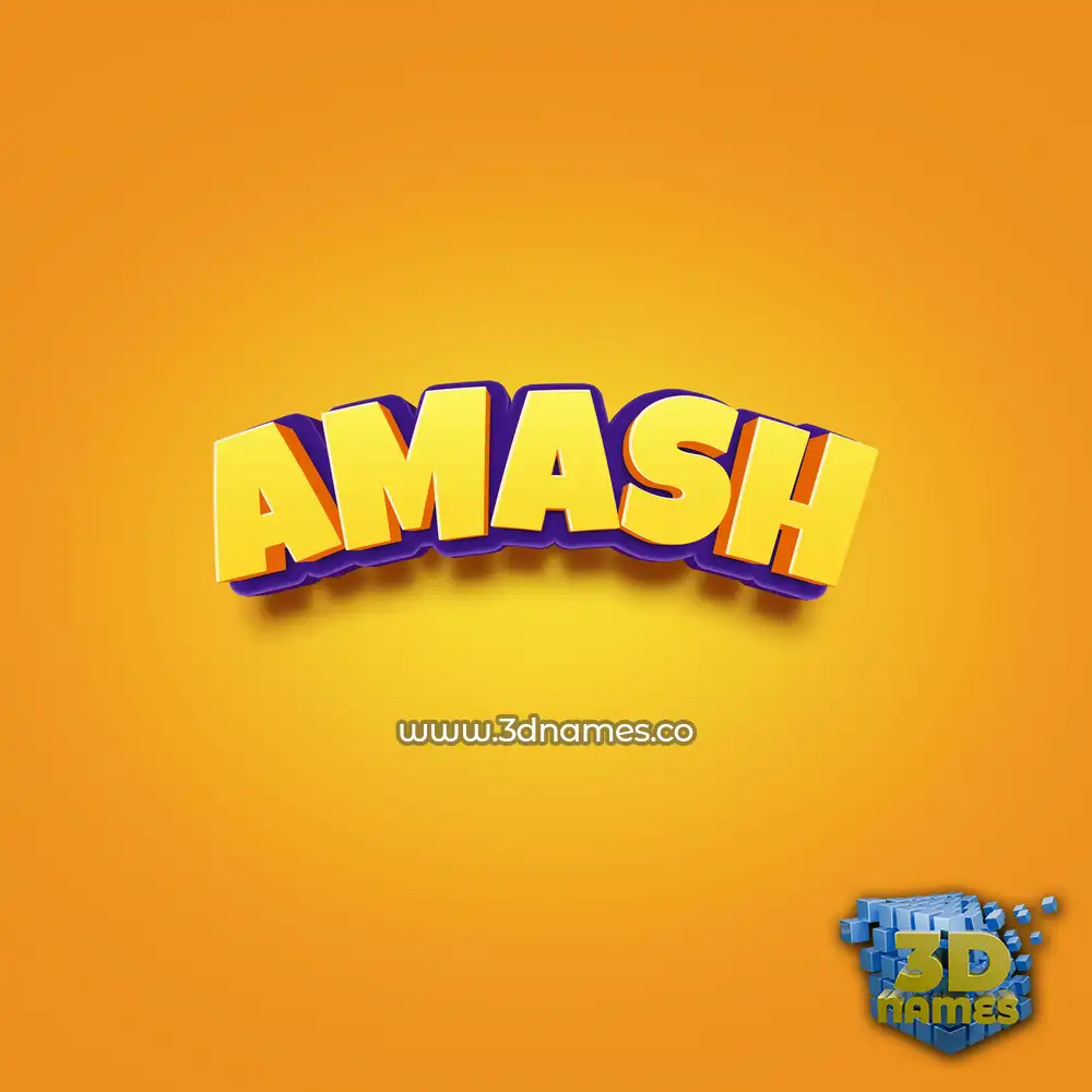 amash in Orange Toon style - 3D name wallpaper