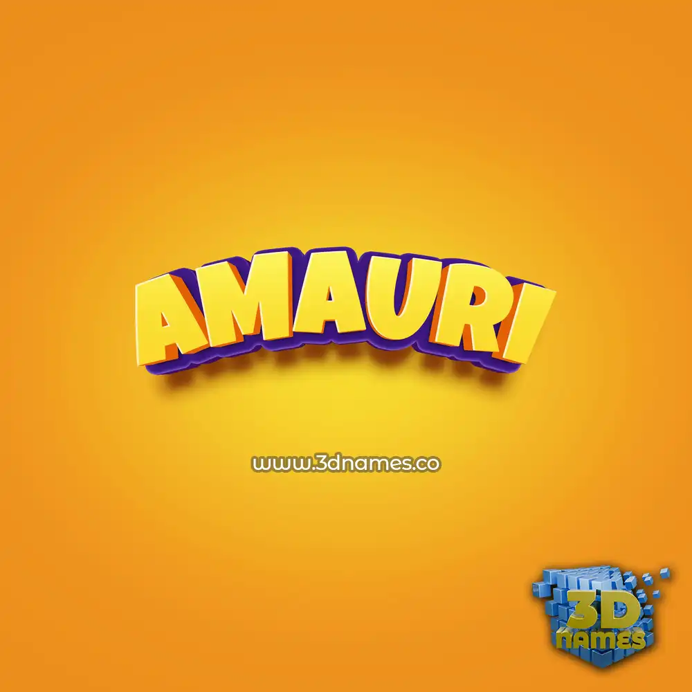 amauri in Orange Toon style - 3D name wallpaper