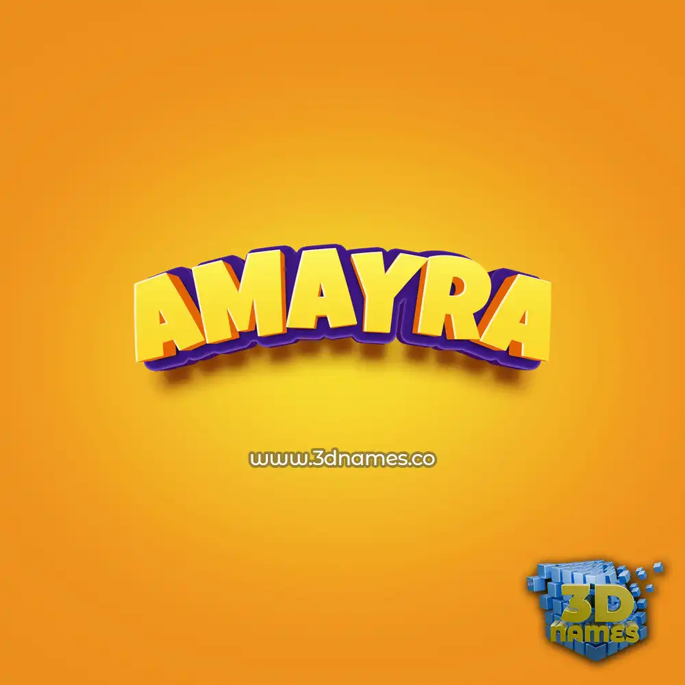 amayra in Orange Toon style - 3D name wallpaper