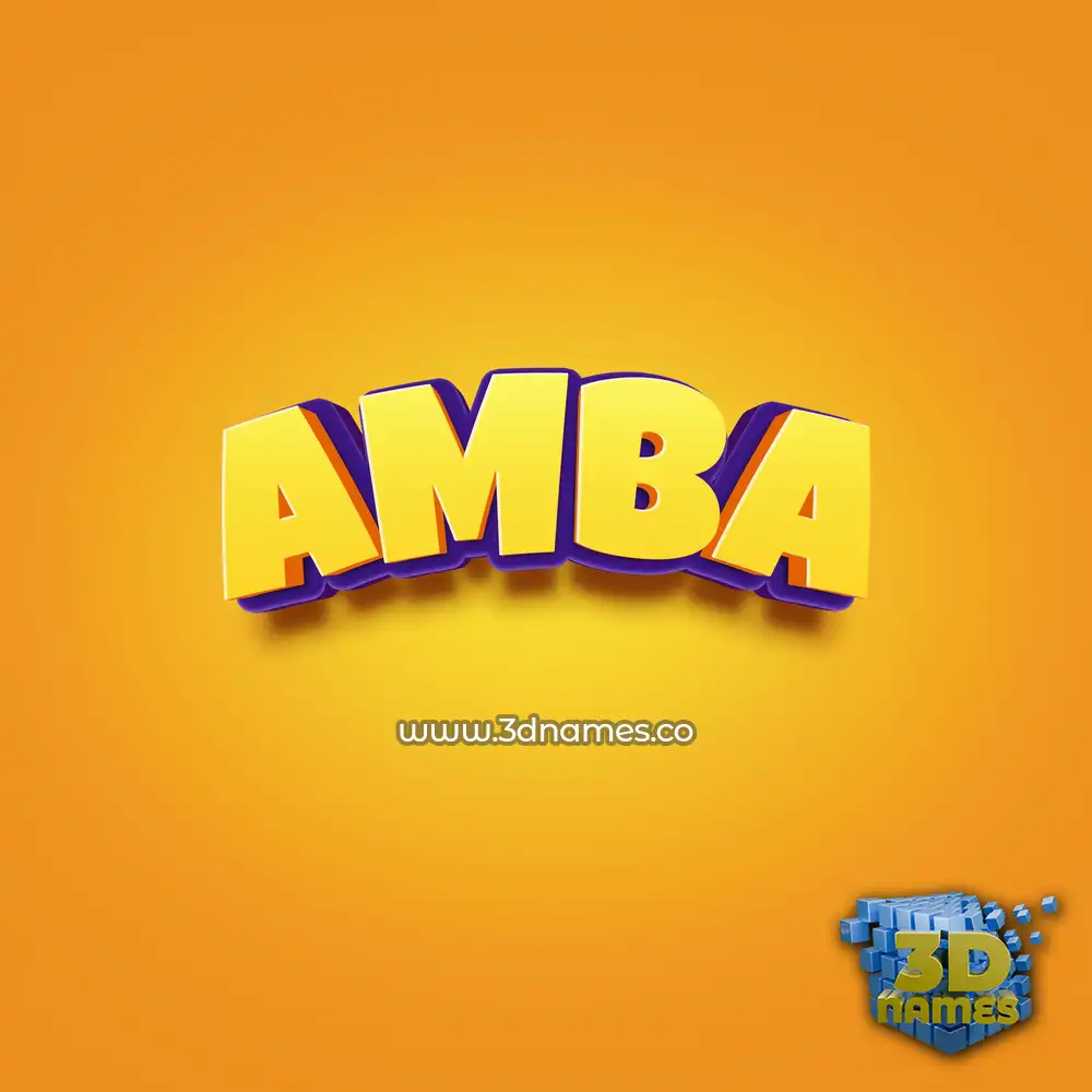 amba in Orange Toon style - 3D name wallpaper
