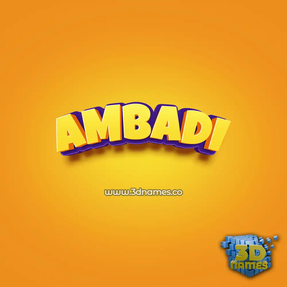 ambadi in Orange Toon style - 3D name wallpaper