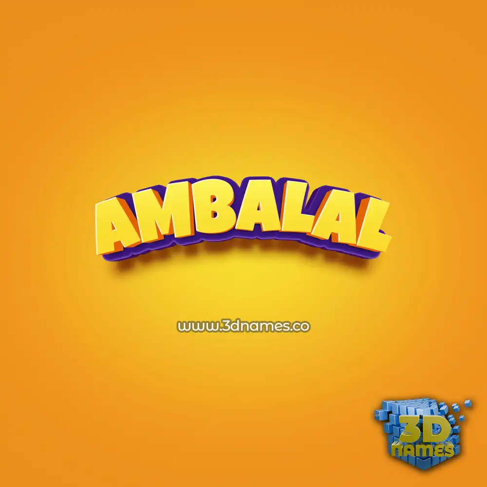 ambalal in Orange Toon style - 3D name wallpaper