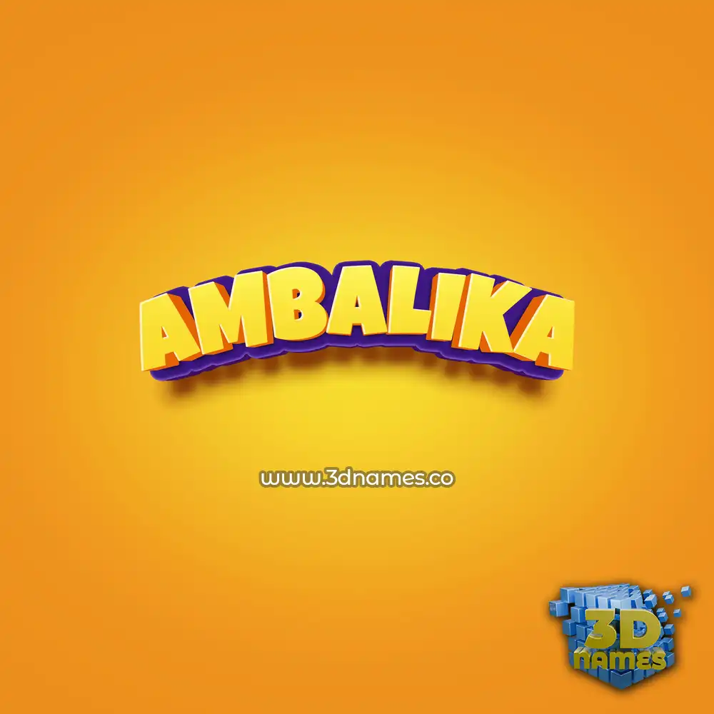 ambalika in Orange Toon style - 3D name wallpaper