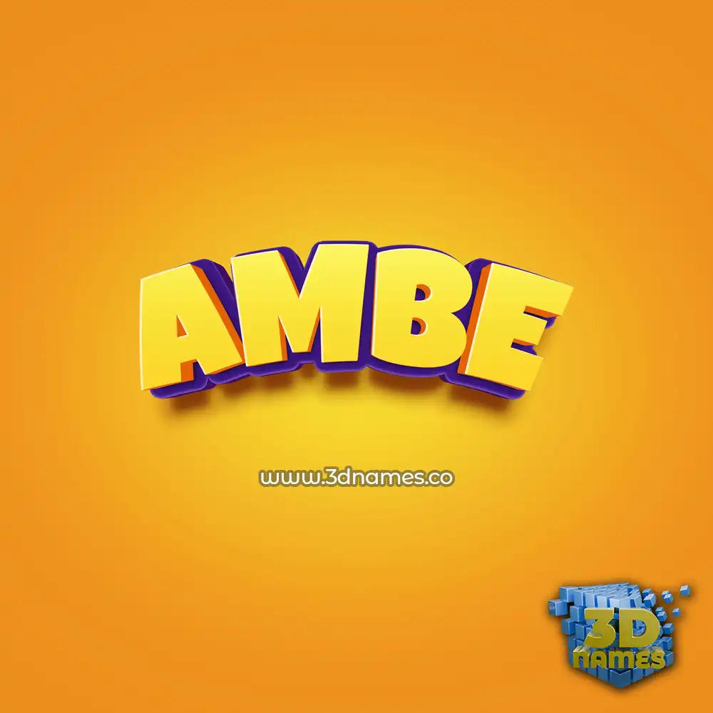 ambe in Orange Toon style - 3D name wallpaper
