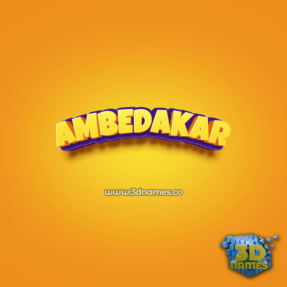 ambedakar in Orange Toon style - 3D name wallpaper