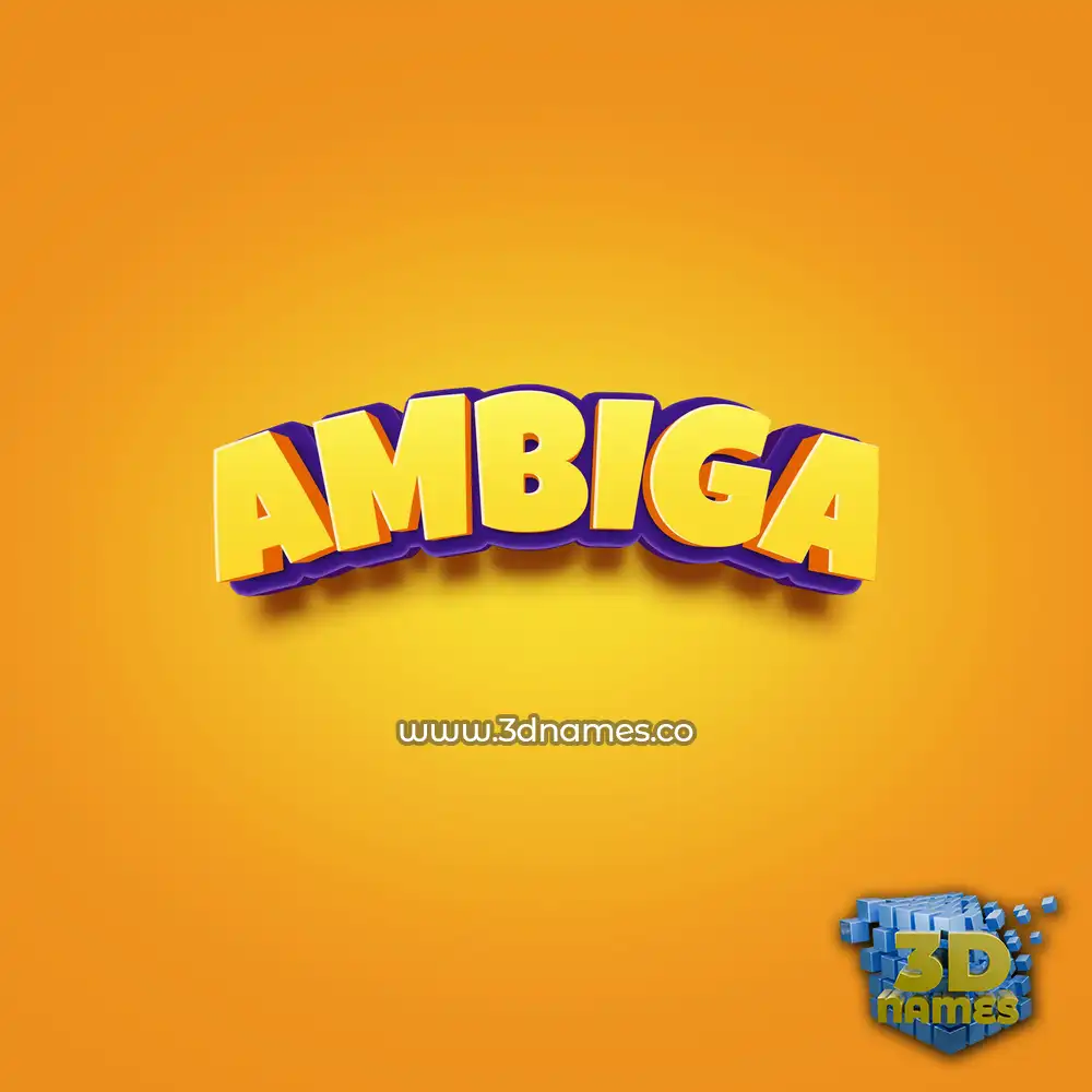 ambiga in Orange Toon style - 3D name wallpaper