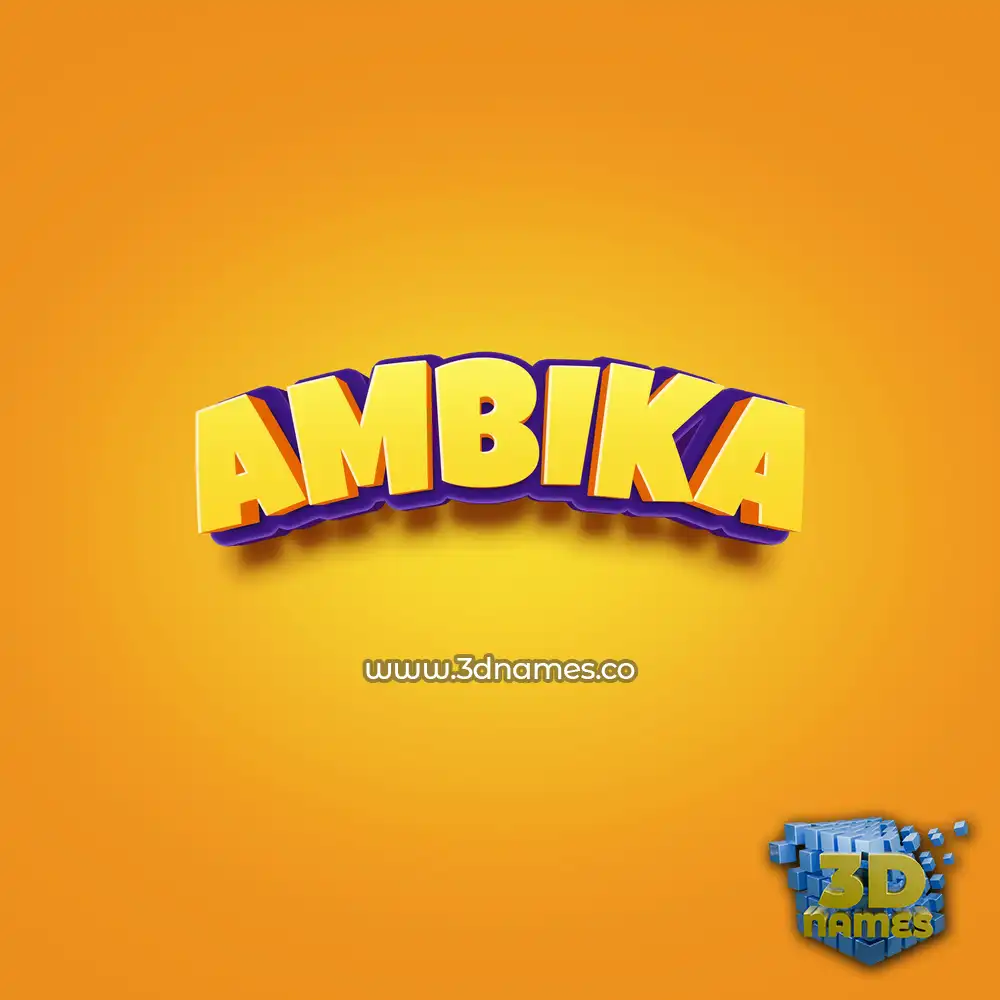 ambika in Orange Toon style - 3D name wallpaper