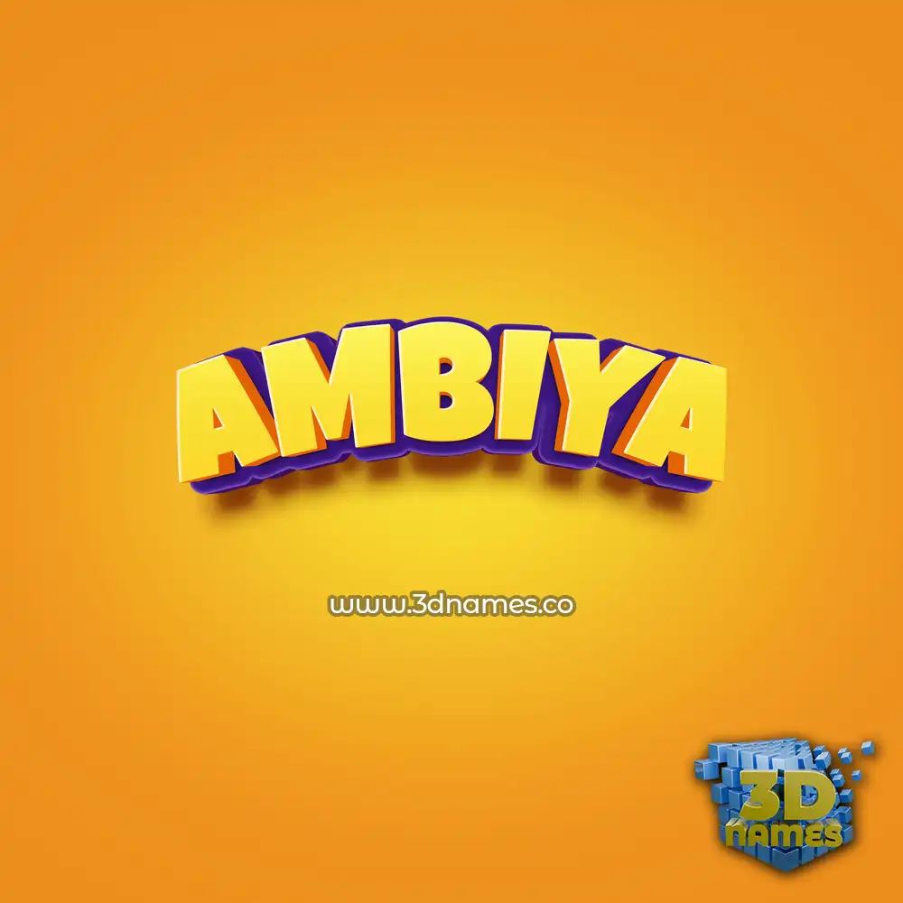 ambiya in Orange Toon style - 3D name wallpaper