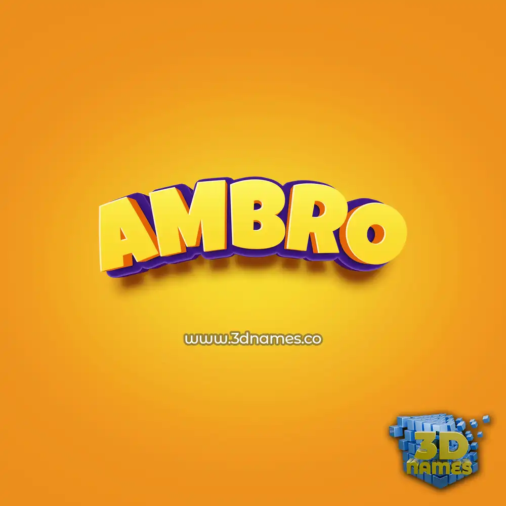 ambro in Orange Toon style - 3D name wallpaper