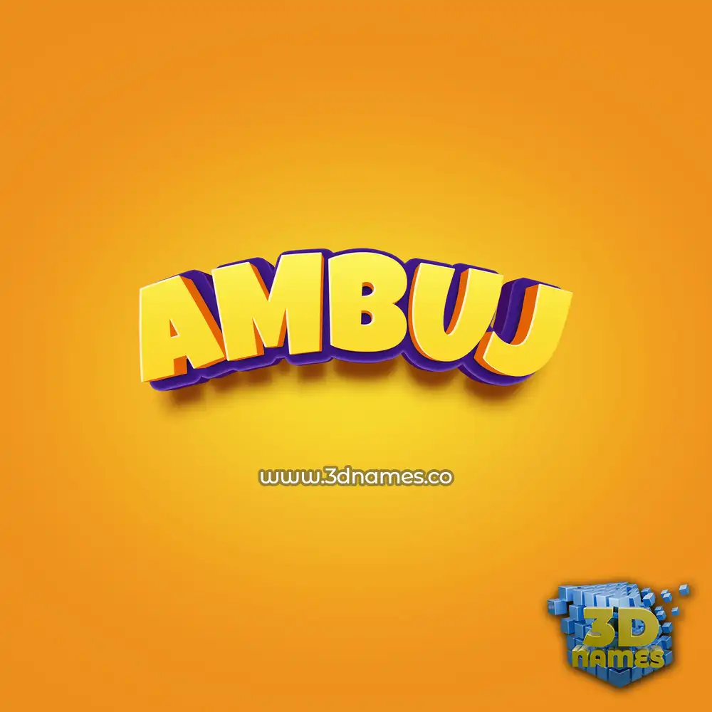 ambuj in Orange Toon style - 3D name wallpaper