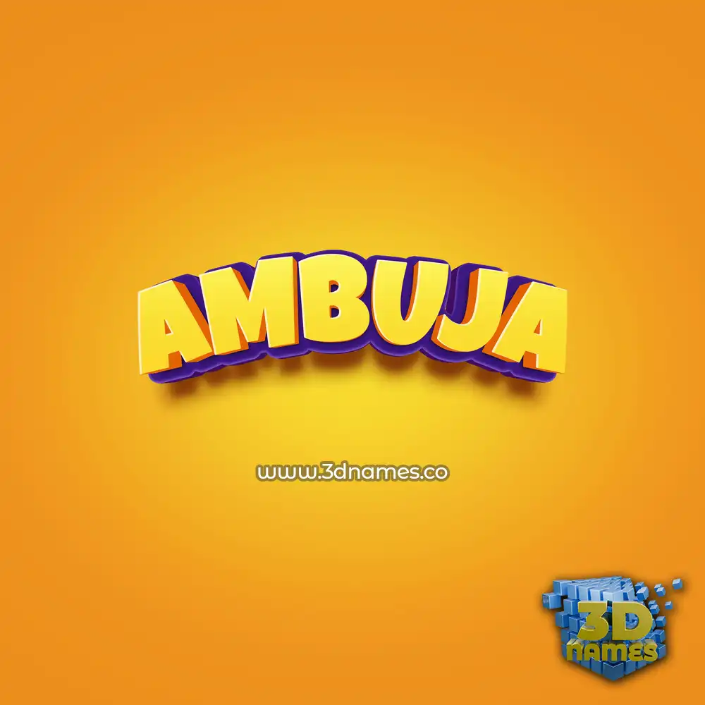 ambuja in Orange Toon style - 3D name wallpaper