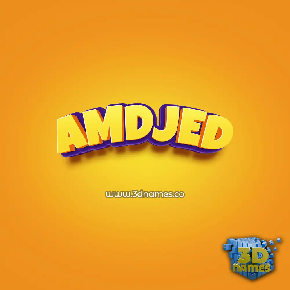 amdjed in Orange Toon style - 3D name wallpaper