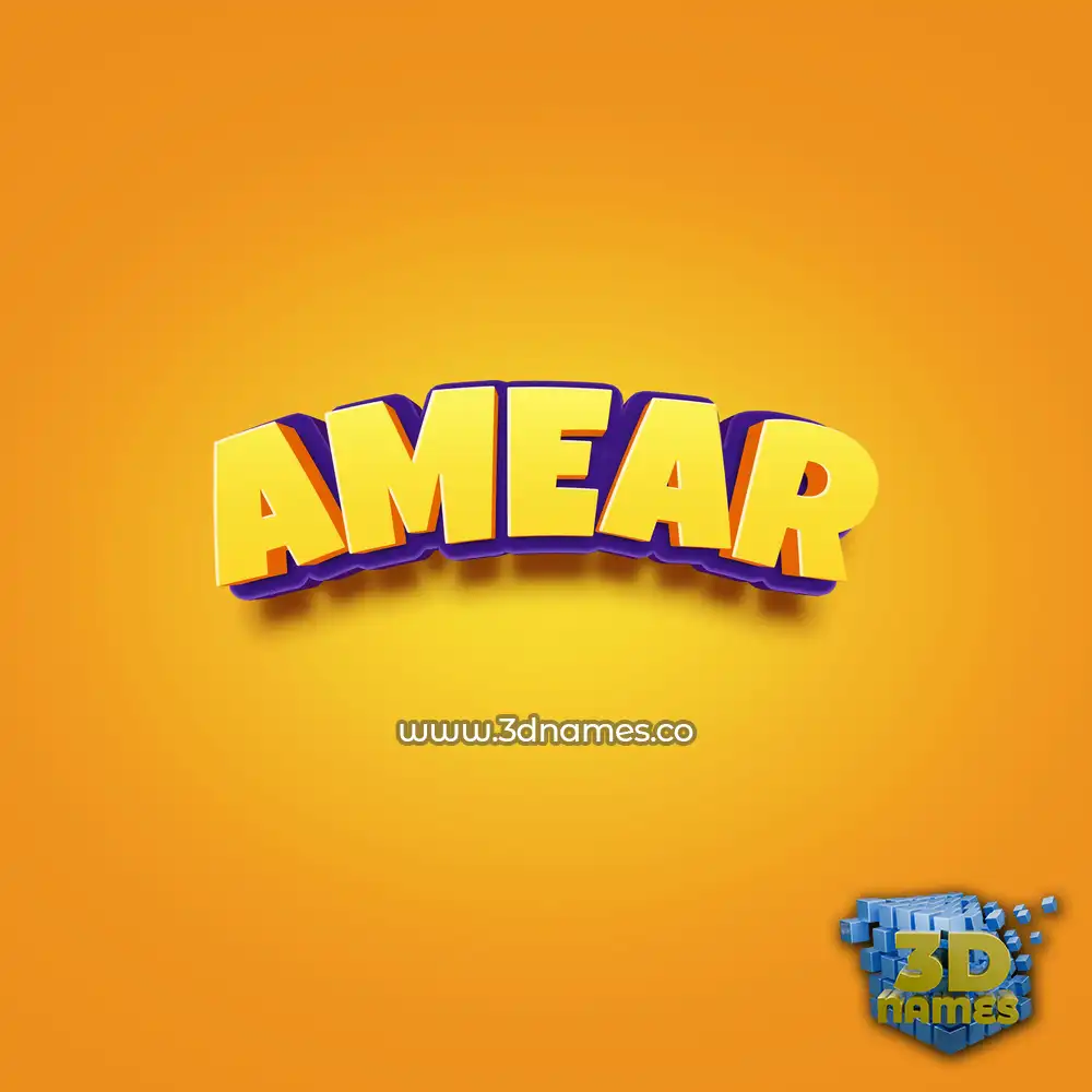 amear in Orange Toon style - 3D name wallpaper