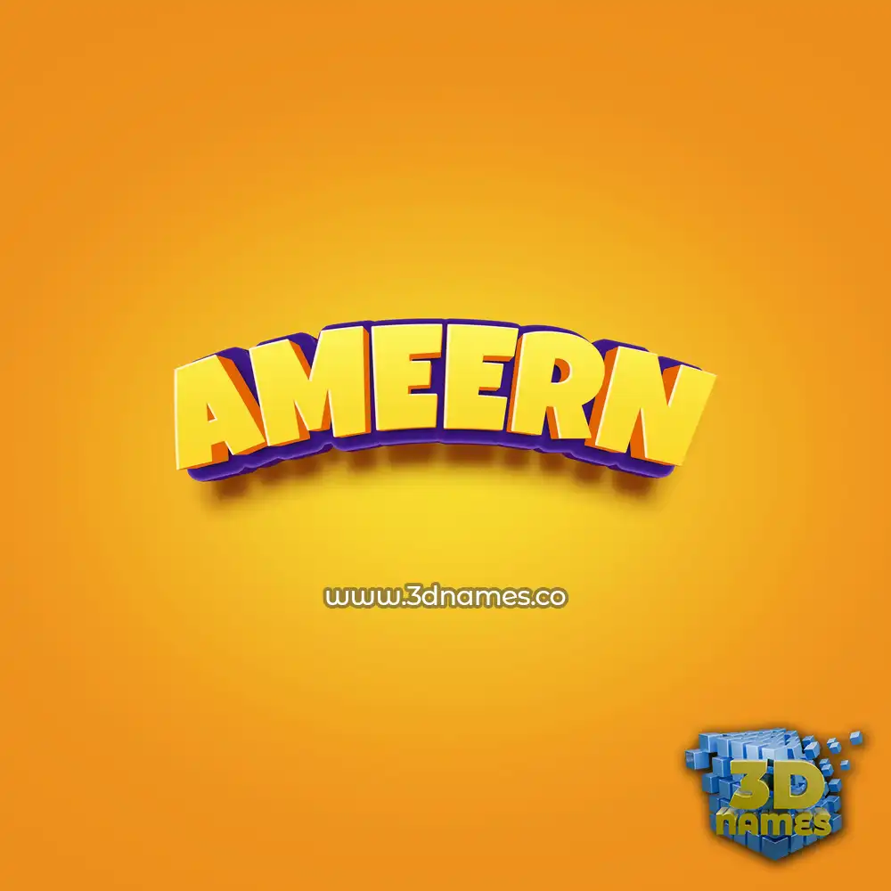 ameern in Orange Toon style - 3D name wallpaper