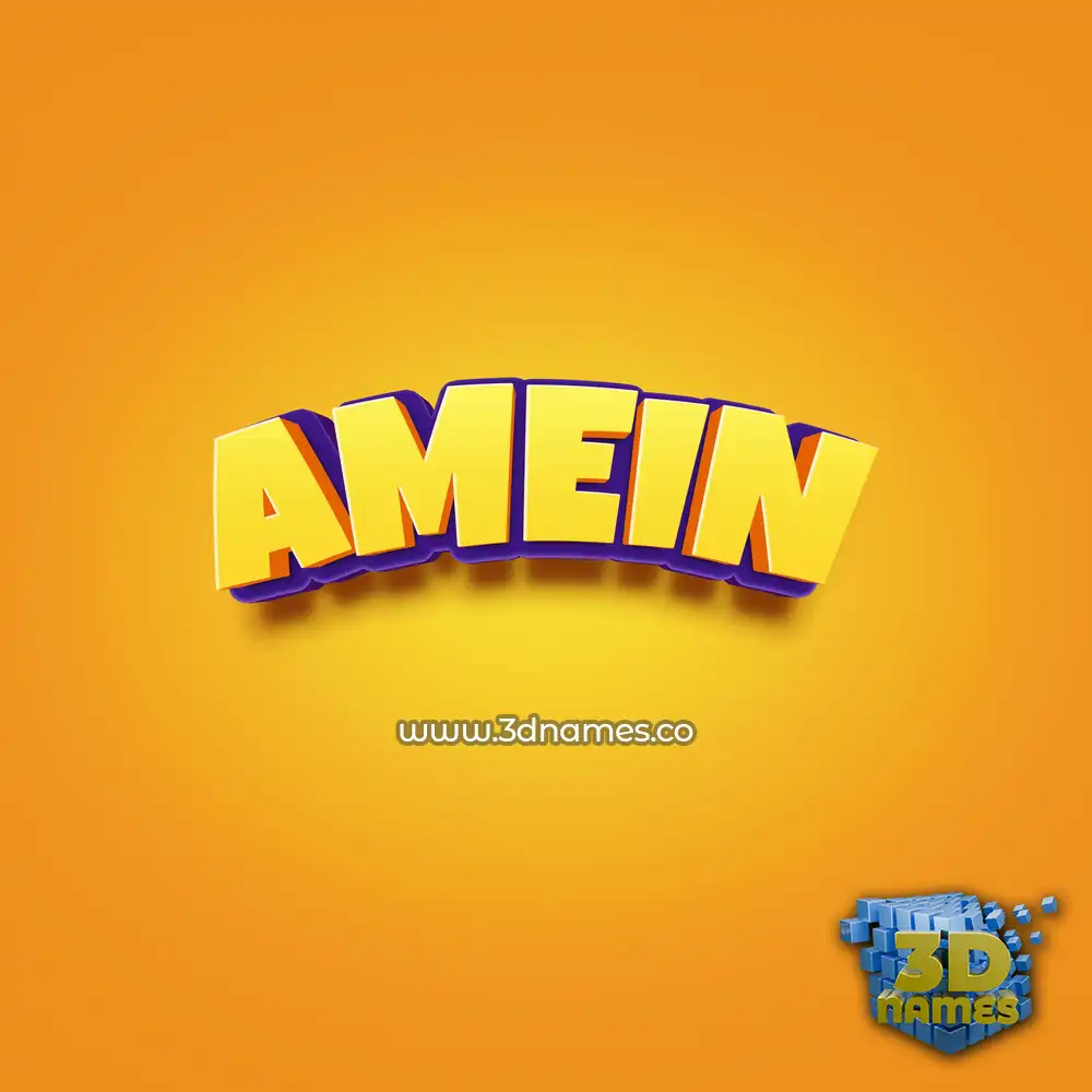 amein in Orange Toon style - 3D name wallpaper