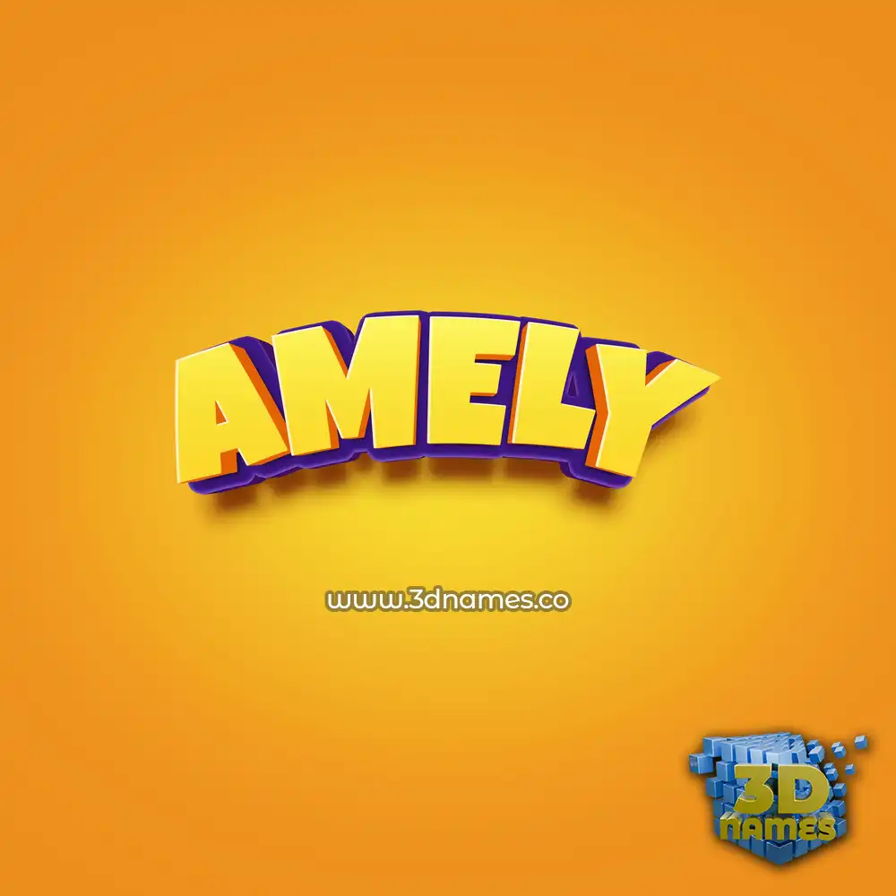 amely in Orange Toon style - 3D name wallpaper