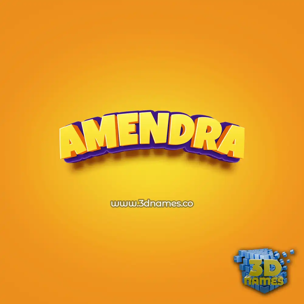 amendra in Orange Toon style - 3D name wallpaper