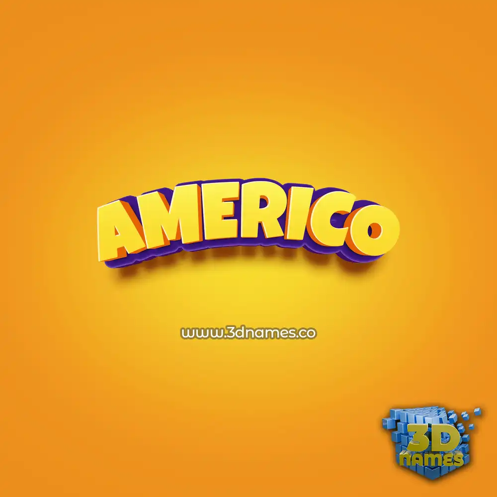 americo in Orange Toon style - 3D name wallpaper