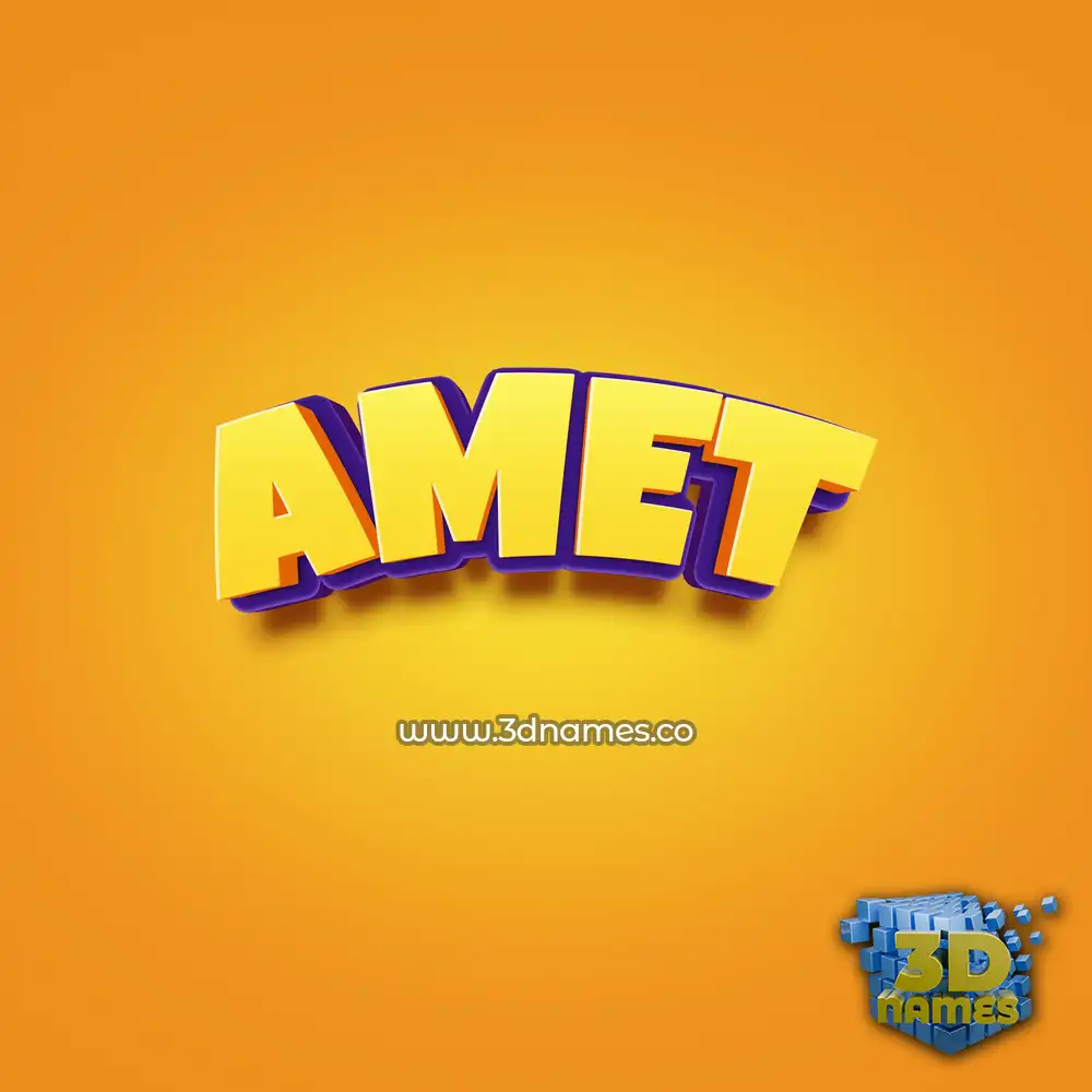 amet in Orange Toon style - 3D name wallpaper