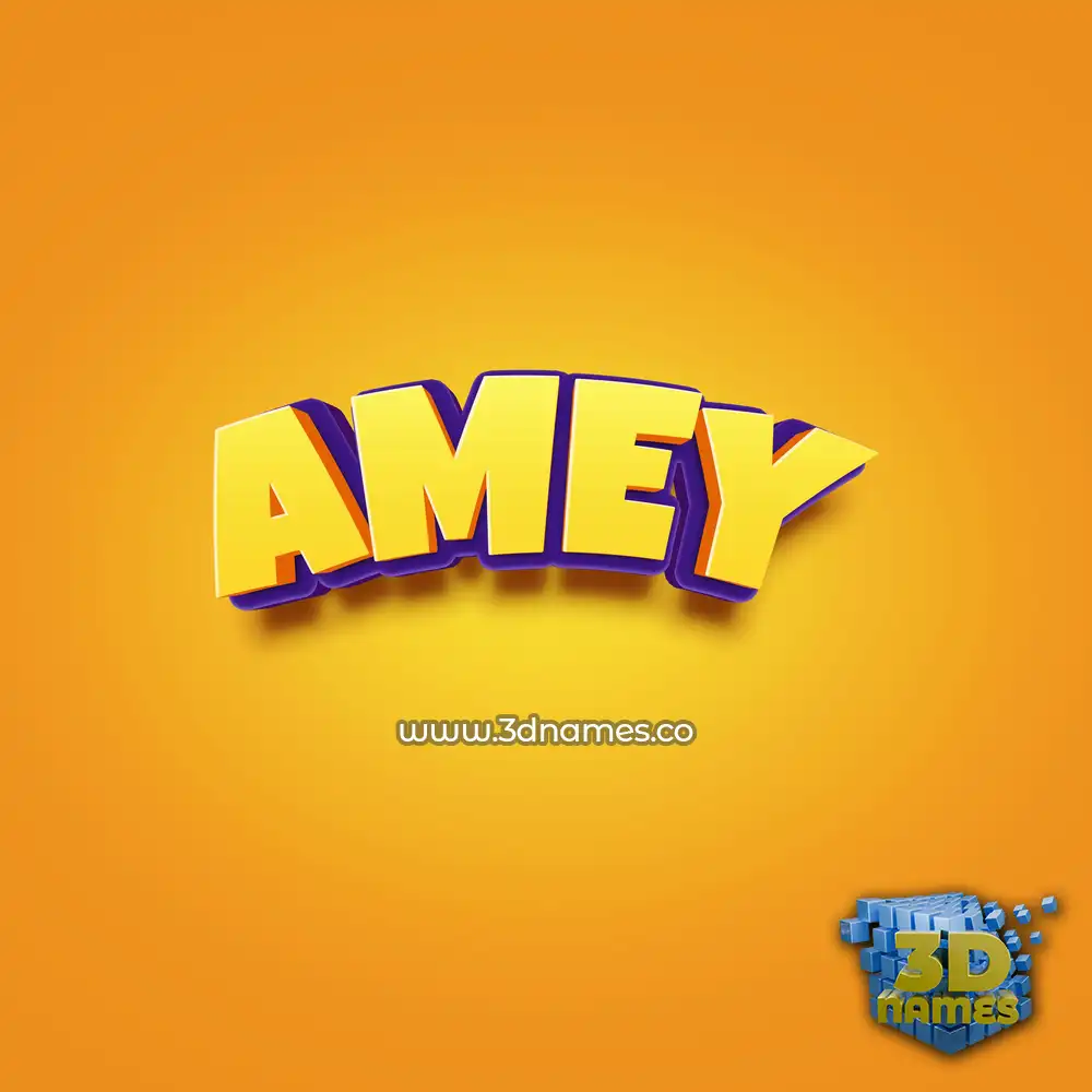amey in Orange Toon style - 3D name wallpaper