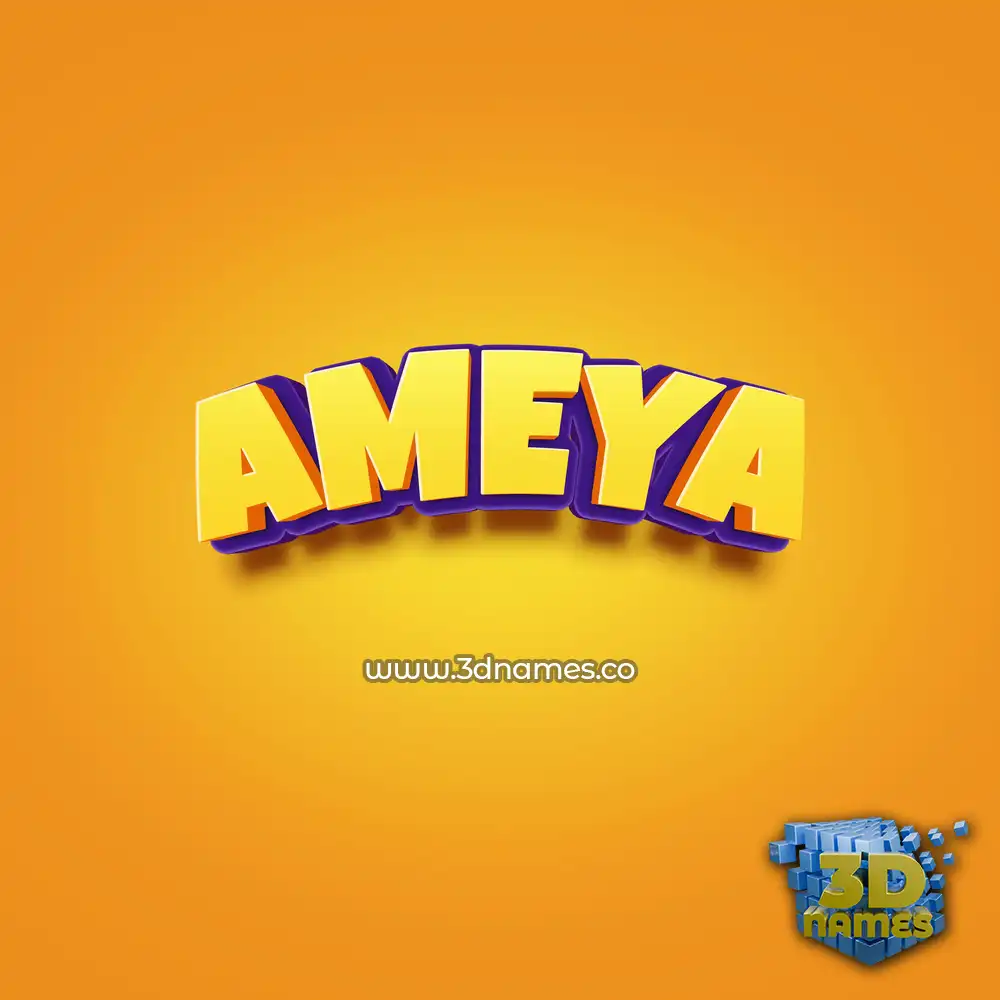 ameya in Orange Toon style - 3D name wallpaper