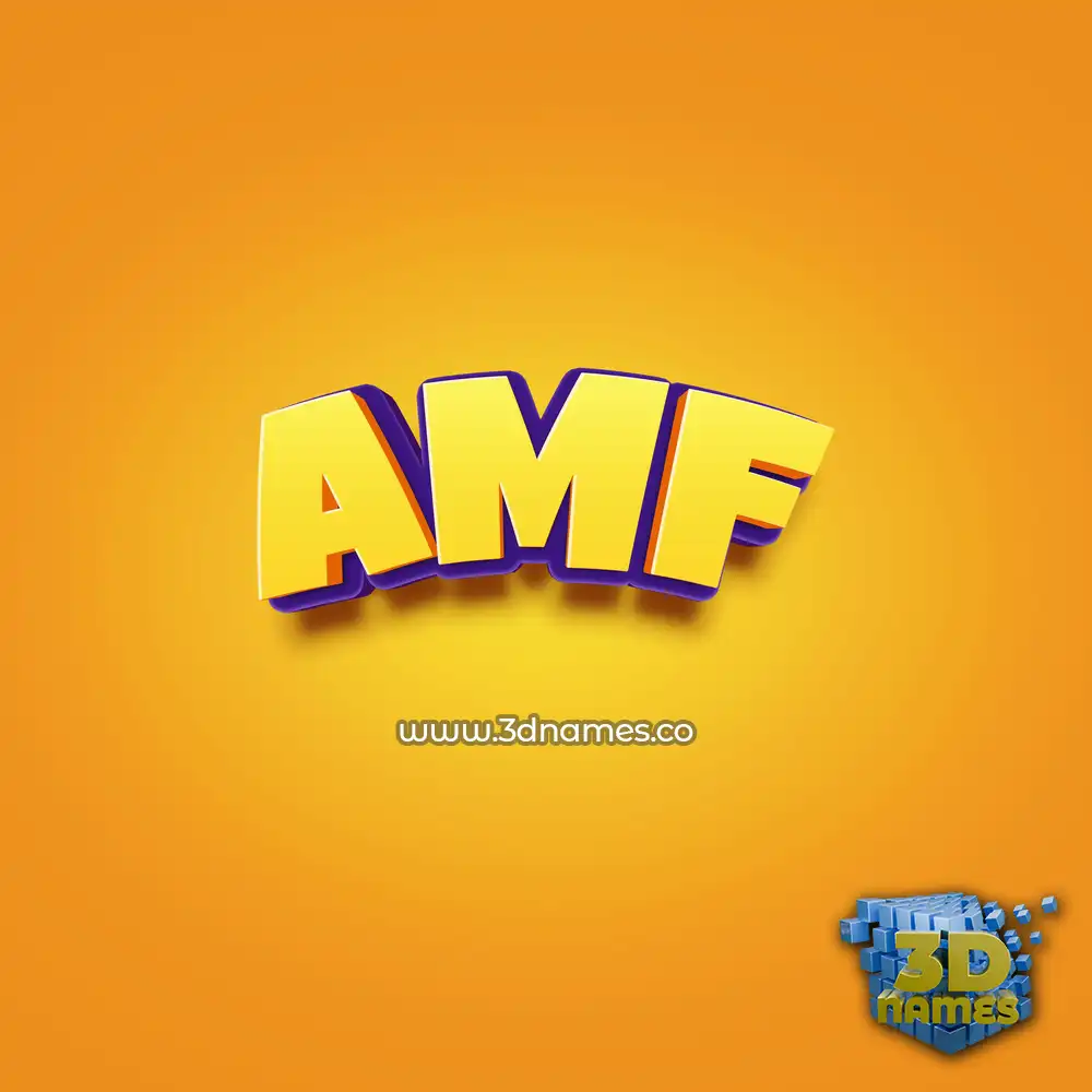 amf in Orange Toon style - 3D name wallpaper