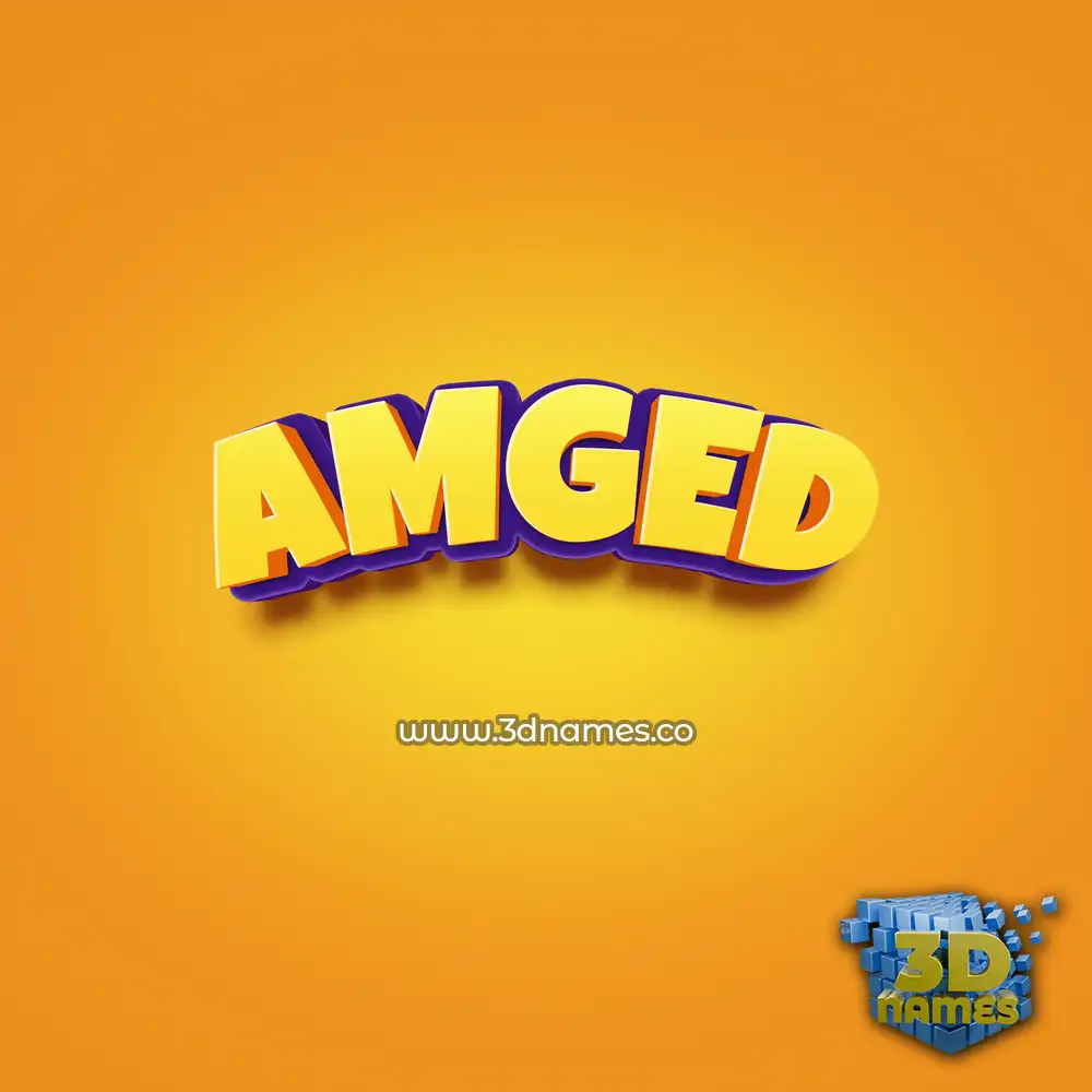 amged in Orange Toon style - 3D name wallpaper