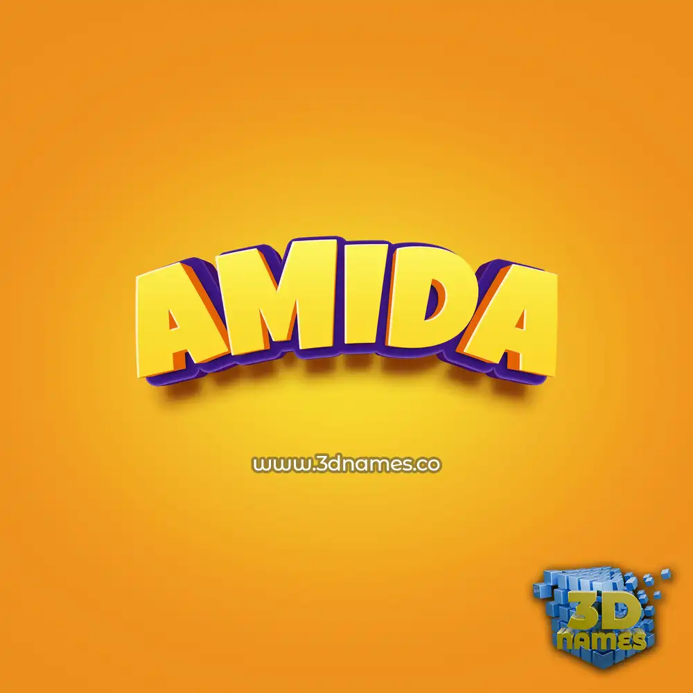amida in Orange Toon style - 3D name wallpaper