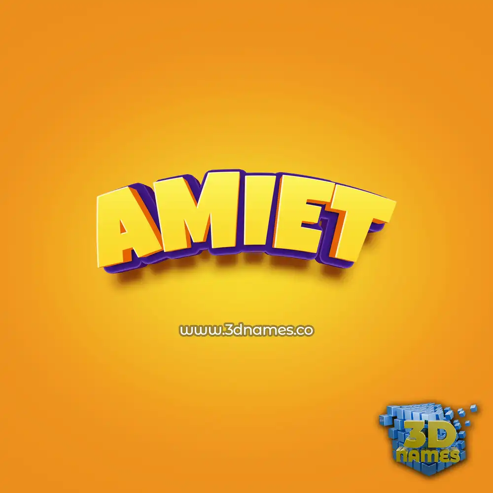 amiet in Orange Toon style - 3D name wallpaper