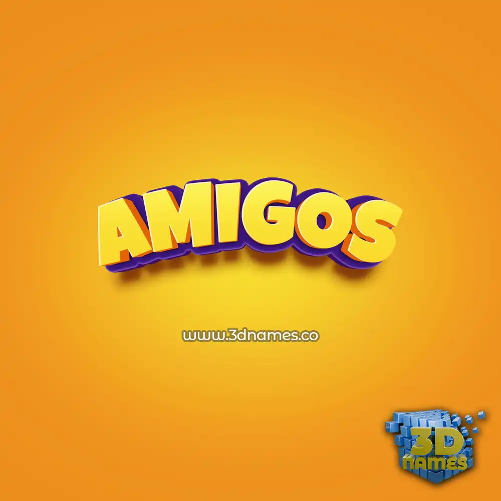 amigos in Orange Toon style - 3D name wallpaper