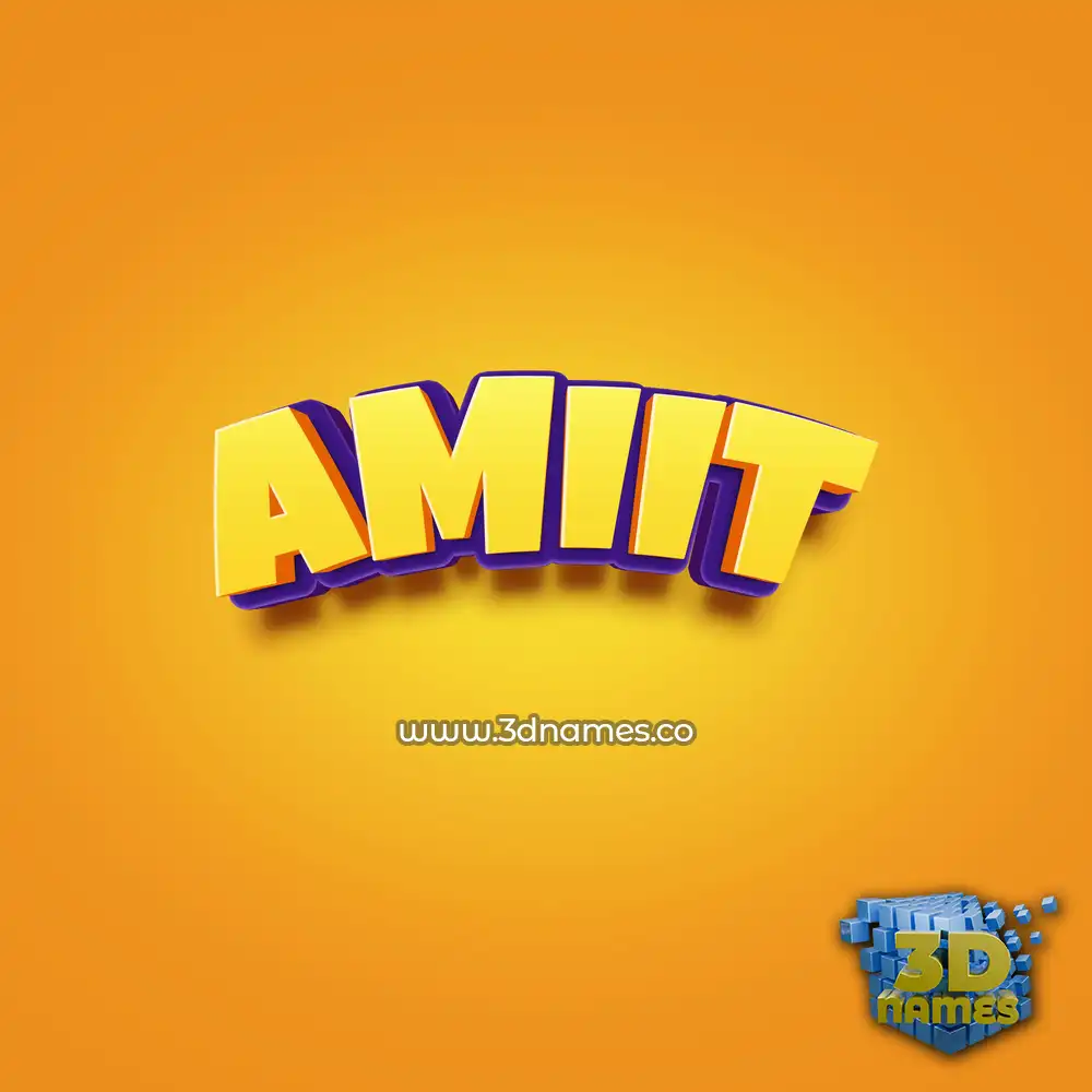 amiit in Orange Toon style - 3D name wallpaper