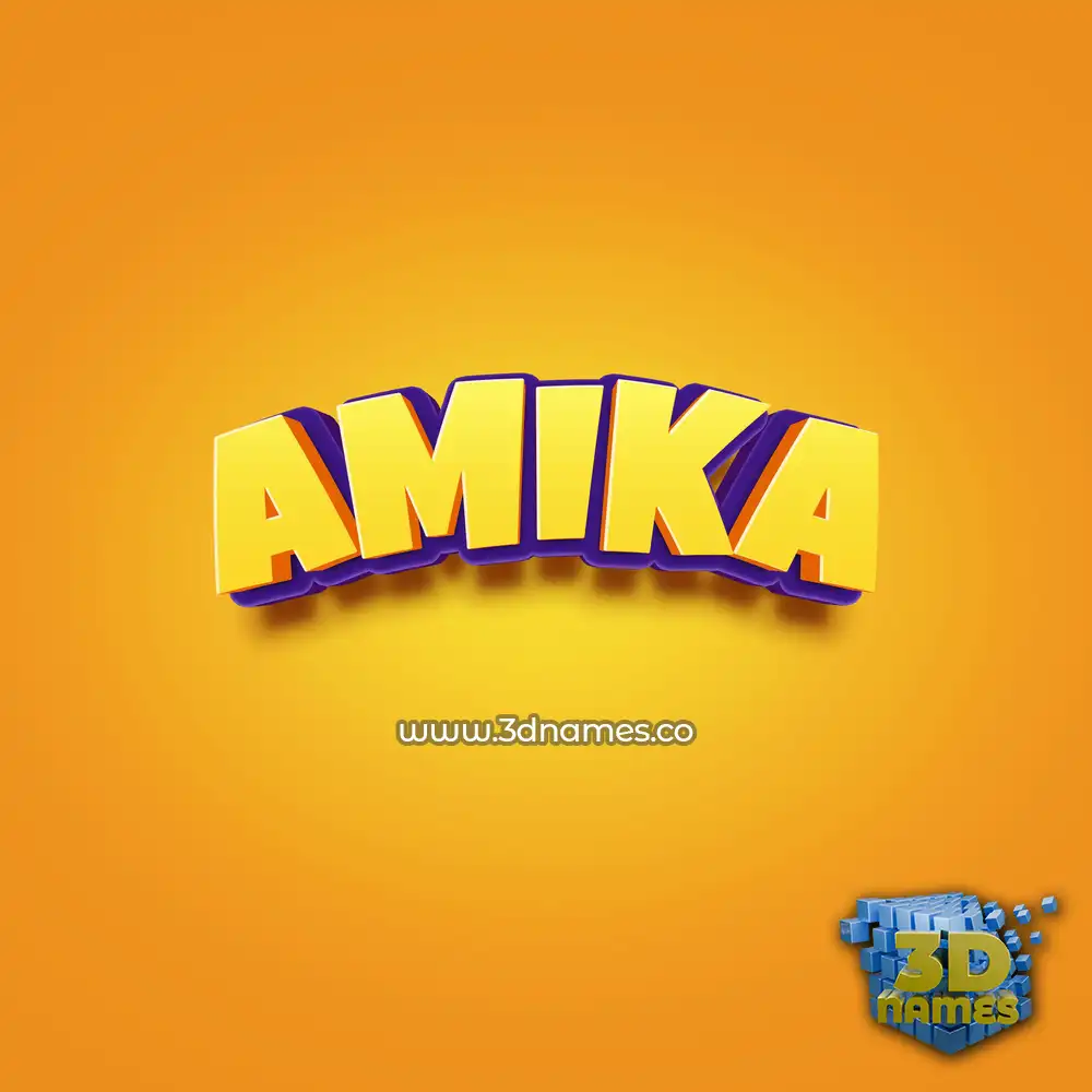 amika in Orange Toon style - 3D name wallpaper