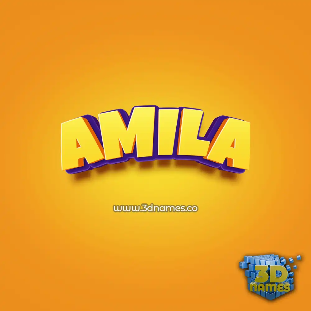 amila in Orange Toon style - 3D name wallpaper