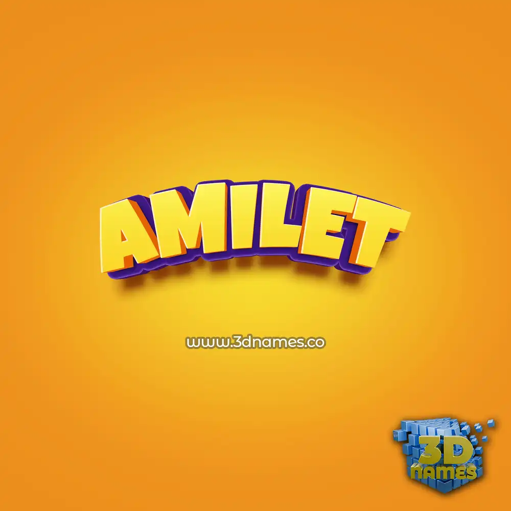 amilet in Orange Toon style - 3D name wallpaper
