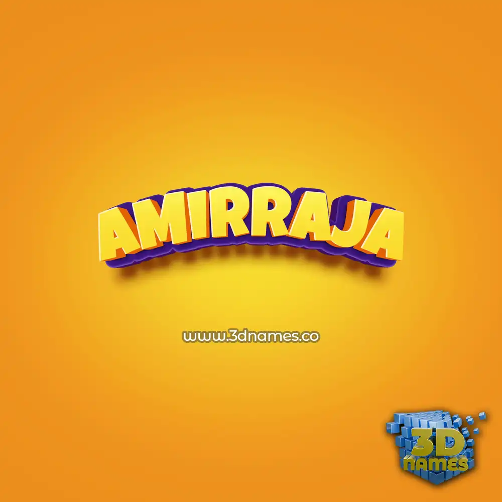 amirraja in Orange Toon style - 3D name wallpaper