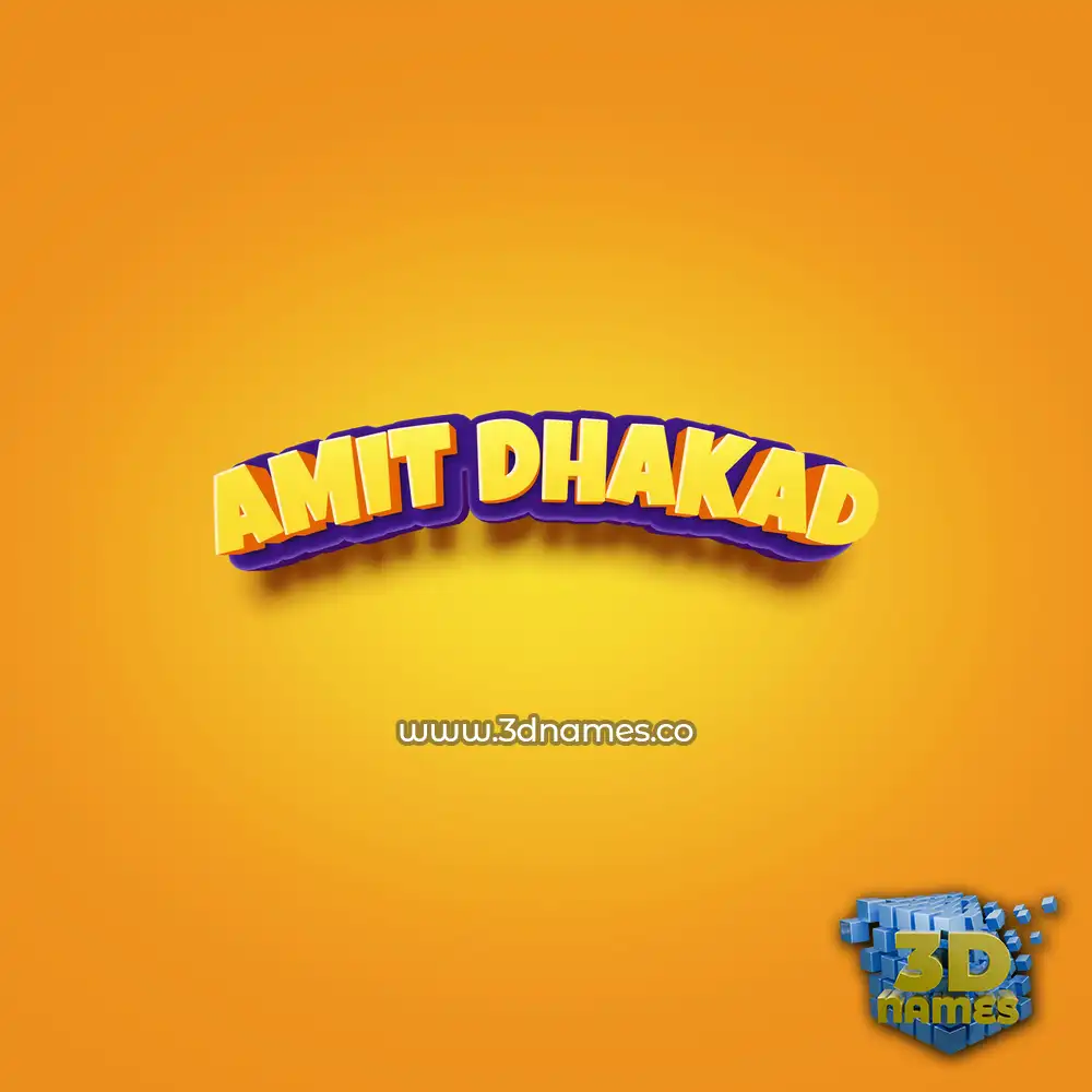amit dhakad in Orange Toon style - 3D name wallpaper