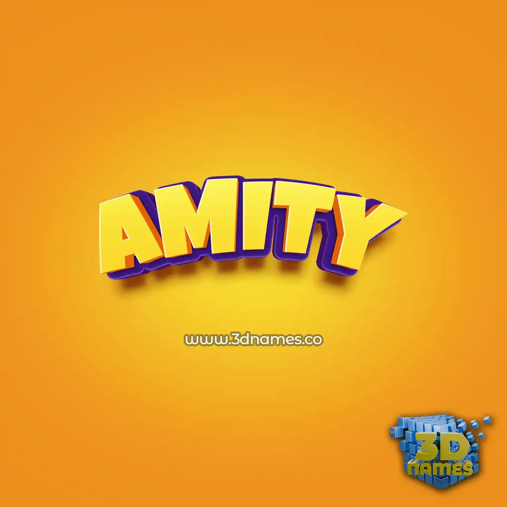 amity in Orange Toon style - 3D name wallpaper