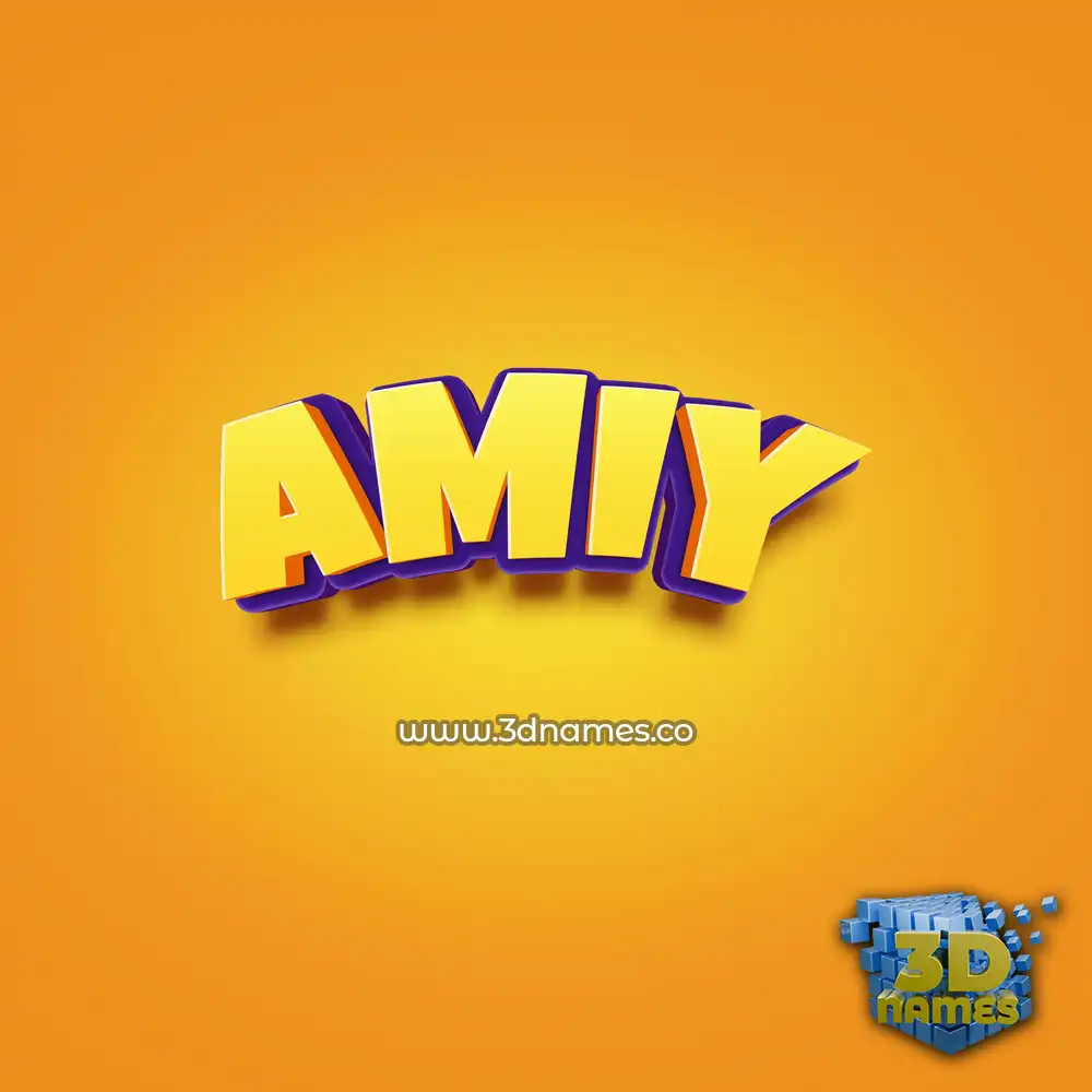 amiy in Orange Toon style - 3D name wallpaper