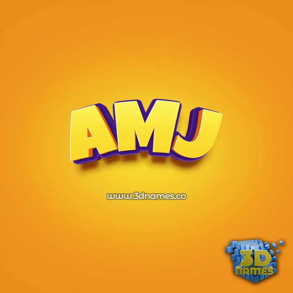 amj in Orange Toon style - 3D name wallpaper