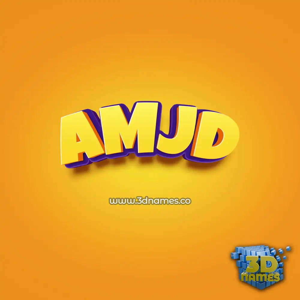 amjd in Orange Toon style - 3D name wallpaper
