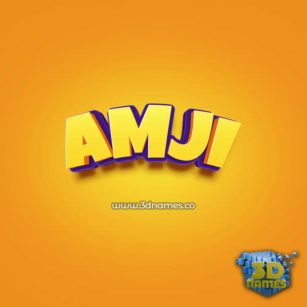 amji in Orange Toon style - 3D name wallpaper