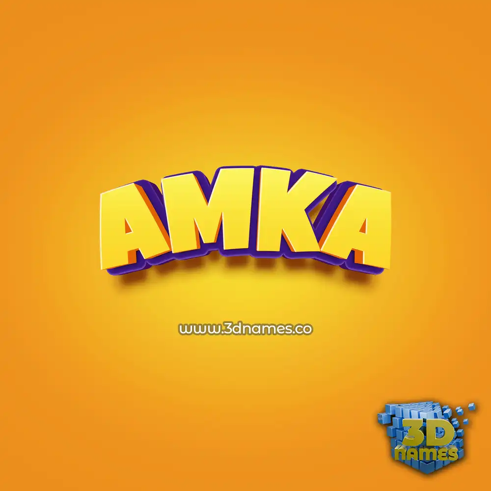 amka in Orange Toon style - 3D name wallpaper