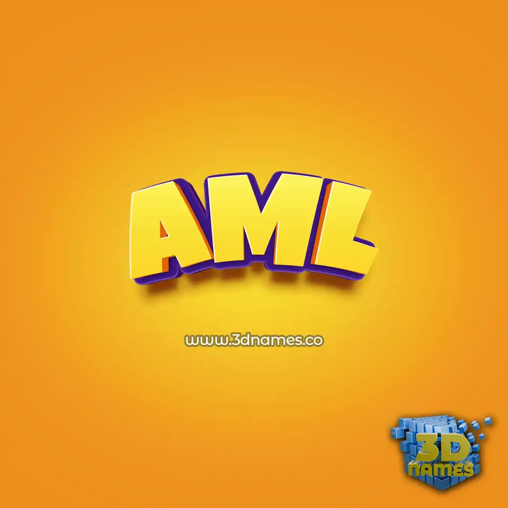 aml in Orange Toon style - 3D name wallpaper
